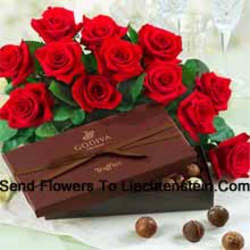 11 Belles Roses avec de Délicieux Chocolats