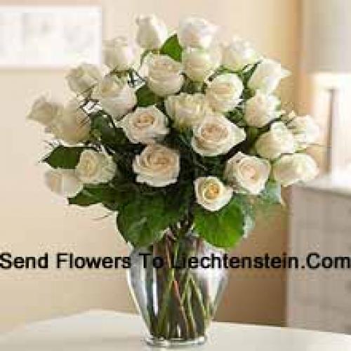 Ravishing 25 White Roses