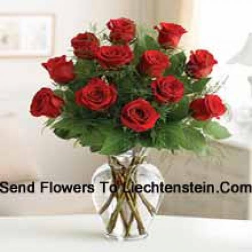 Lovely 11 Red Roses in Vase