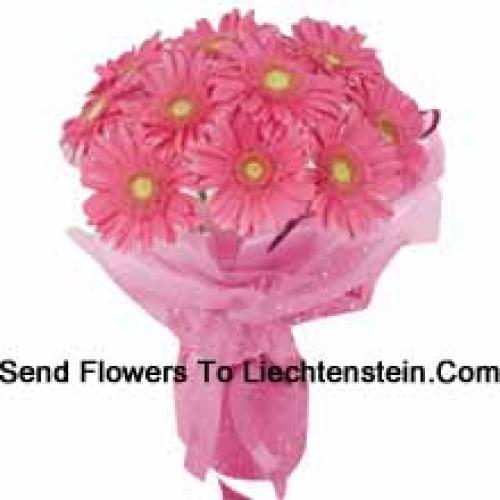 11 Pink Gerberas hand Bunch