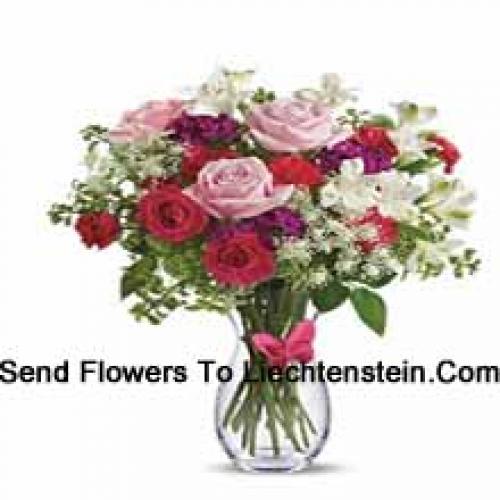 25 Roses and Carnations with Assorted Flowers