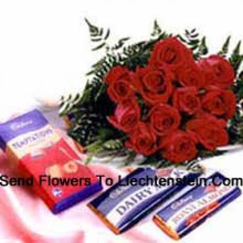 Red Roses with Yummy Chocolates