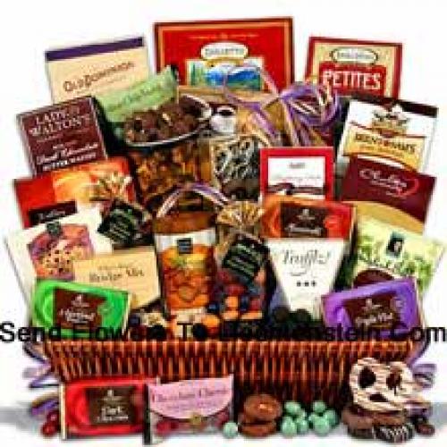 Basket Containing Assorted Chocolates