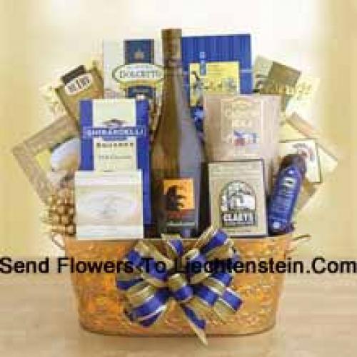 Wine Basket Filled With Goodies