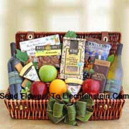 Basket of Fruits, Wines and Snacks