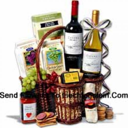 Gourmet Basket Filled with Wines