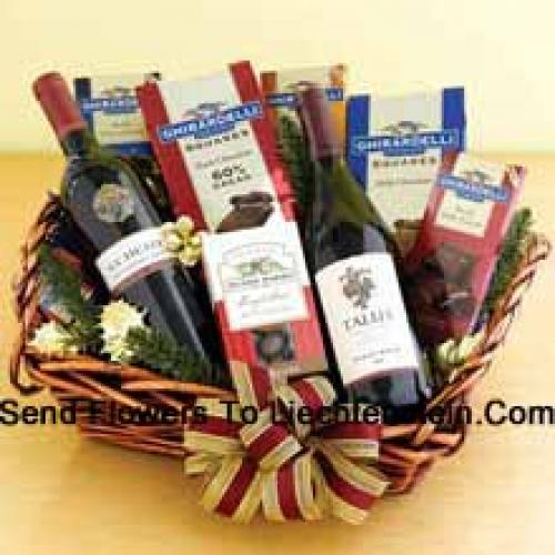 2 Red Wines and Assorted Chocolate Basket